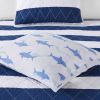 Coastal Reversible Navy Blue White Sharks Cotton Quilt Set