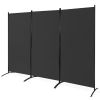 6-Ft 3-Panel Room Divider Screen with Steel Base and Heavy Duty Hinges