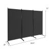 6-Ft 3-Panel Room Divider Screen with Steel Base and Heavy Duty Hinges