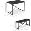 Modern 3-Piece Dining Set - Metal Frame  Wood Top Table and 2 Bench Chairs