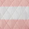 Pink White Stripe Reversible Rainbows Cotton Quilt Set