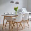 Set of 4 Modern Mid-Century Style  PU Leather Dining Chairs with Wood Legs