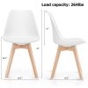 Set of 4 Modern Mid-Century Style  PU Leather Dining Chairs with Wood Legs