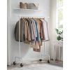 Heavy Duty  Metal Garment Rack Clothes Hanging Bar on Wheels