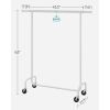 Heavy Duty  Metal Garment Rack Clothes Hanging Bar on Wheels
