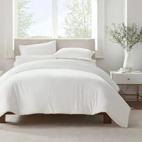 Serta Simply Clean Pleated Duvet Cover Queen (Option: white)