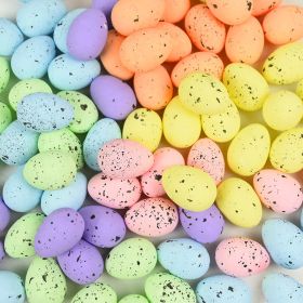 20pcs Foam Easter Eggs; Happy Easter Decorations; Painted Bird Pigeon Eggs; DIY Craft; Kids Gift; Home Decor; Easter Party Supplies (Color: Orange, size: 2x3cm/0.8x1.2in)