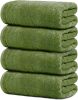 Pack of 4 Extra Large Bath Towels 30 x 60 Inches, 100% Cotton, Larger & Lighter Weight, Quicker to Dry, Super Soft and Absorbent, Perfect for Bathroom