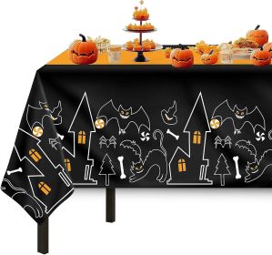 3 Pack St Patricks Day Decorations,St Patricks Day Table Cloths for Rectangle Tables,54" x 108" Disposable Plastic Tablecloths for St. Patrick's Day (Color: Halloween)