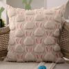 Easter Pillow Covers 20x20 inch Set of 2 Easter Decorations Pink Ears Beige Rabbit Soft Plush Faux Fur Jacquard Throw Pillows for Bedroom Sofa Holiday