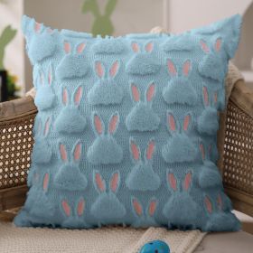 Easter Pillow Covers 20x20 inch Set of 2 Easter Decorations Pink Ears Beige Rabbit Soft Plush Faux Fur Jacquard Throw Pillows for Bedroom Sofa Holiday (size: 20" x 20" (Pack of 2)Blue Pink)