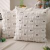 Easter Pillow Covers 20x20 inch Set of 2 Easter Decorations Pink Ears Beige Rabbit Soft Plush Faux Fur Jacquard Throw Pillows for Bedroom Sofa Holiday