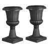 Plastic Urn Planters, 15.8 x 26.4 Inch, 2 Pack  Classic Flower Pots Front Porch Planters, Indoor & Outdoor Vase for Wedding, Party, Event, Home