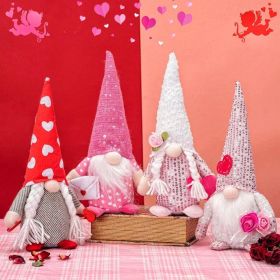 St.Patrick's Day Gnome Plush Elf Decorations - 4PCS Handmade Green Irish Gnome Scandinavian Tomte Leprechaun for Home Decor/Table Ornament (Color: Red)