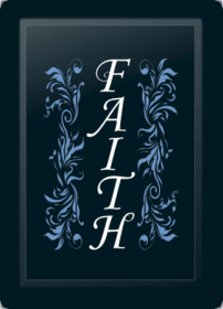 Faith Floral Vertical Blue Logo Panel (Logo Panel Size: 30" Panel For All Other Chairs)
