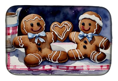 Christmas Gingerbread Dish Drying Mat Absorbent Dish Drying Mat Pad for Kitchen Counter Dish Drainer Mat for Countertop, 14 x 21", Multicolor (Default: Default)