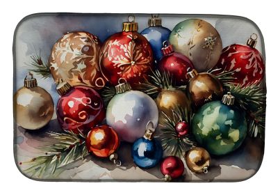 Christmas Ornaments Dish Drying Mat Absorbent Dish Drying Mat Pad for Kitchen Counter Dish Drainer Mat for Countertop, 14 x 21", Multicolor (Default: Default)