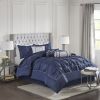 Tufted Comforter Set Navy Queen