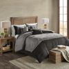 7 Piece Faux Suede Comforter Set Grey Queen