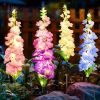 4 Pack Solar Delphinium Flowers Lights, Solar Garden Lights, For Outside Wedding Party Garden Yard Patio Lawn Decor And Gift For Women