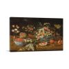 Still Life With Fruits Porcelain Bowls Vase Of Flowers Two Squirrels Eating Nuts
