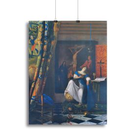 Allegory of Faith by Vermeer Canvas Print or Poster (type: Standard Framed Canvas Print, size: 32" x 24" / 80cm x 60cm (approx))