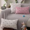 Easter Pillow Covers 20x20 inch Set of 2 Easter Decorations Pink Ears Beige Rabbit Soft Plush Faux Fur Jacquard Throw Pillows for Bedroom Sofa Holiday