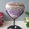 1pc Heart-Shaped Amethyst & Agate Stone – Polished Faux Gemstone