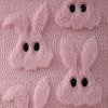 Easter Pillow Covers 20x20 inch Set of 2 Easter Decorations Pink Ears Beige Rabbit Soft Plush Faux Fur Jacquard Throw Pillows for Bedroom Sofa Holiday