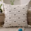 Easter Pillow Covers 20x20 inch Set of 2 Easter Decorations Pink Ears Beige Rabbit Soft Plush Faux Fur Jacquard Throw Pillows for Bedroom Sofa Holiday