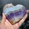 1pc Heart-Shaped Amethyst & Agate Stone – Polished Faux Gemstone