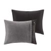 7 Piece Faux Suede Comforter Set Grey Queen