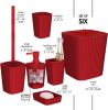 Bathroom Set - Bathroom Accessories Set, 6PC Bathroom Accessory Set with Toilet Brush,Trash Can & Soap Dispenser