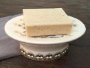 Painted Pteris Flower Ceramic Soap Dish Oval Jewelry Plate