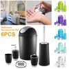 Bathroom Accessories Set 6 Pcs Bathroom Set Ensemble Complete Soap Dispenser Toothbrush Holder