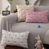 Easter Pillow Covers 20x20 inch Set of 2 Easter Decorations Pink Ears Beige Rabbit Soft Plush Faux Fur Jacquard Throw Pillows for Bedroom Sofa Holiday