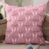 Easter Pillow Covers 20x20 inch Set of 2 Easter Decorations Pink Ears Beige Rabbit Soft Plush Faux Fur Jacquard Throw Pillows for Bedroom Sofa Holiday