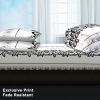 4 Piece Soft All-Season Washed Microfiber Cover Set , Queen/King/Calking Bedding Set With Zipper Closure, Sheet, Pillowcases,Print, Moisture-Wicking