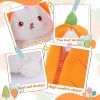 Cuddly Bunny Stuffed Animal, Kawaii Squishy Cute Easter Bunny Plush Turn Into Rabbit Fruit Doll Carrot Strawberry Pillow