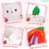 Cuddly Bunny Stuffed Animal, Kawaii Squishy Cute Easter Bunny Plush Turn Into Rabbit Fruit Doll Carrot Strawberry Pillow