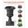 Plastic Urn Planters, 15.8 x 26.4 Inch, 2 Pack  Classic Flower Pots Front Porch Planters, Indoor & Outdoor Vase for Wedding, Party, Event, Home