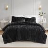 soft Faux Fur Ribbed Comforter Set Full/Queen