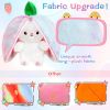 Cuddly Bunny Stuffed Animal, Kawaii Squishy Cute Easter Bunny Plush Turn Into Rabbit Fruit Doll Carrot Strawberry Pillow