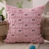 Easter Pillow Covers 20x20 inch Set of 2 Easter Decorations Pink Ears Beige Rabbit Soft Plush Faux Fur Jacquard Throw Pillows for Bedroom Sofa Holiday