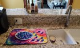 Colorful  Dish Drying Mat Absorbent Dish Drying Mat Pad for Kitchen Counter Dish Drainer Mat for Countertop, 14 x 21", Multicolor