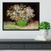 Vase with Zinnias and Other Flowers by Van Gogh Framed Print