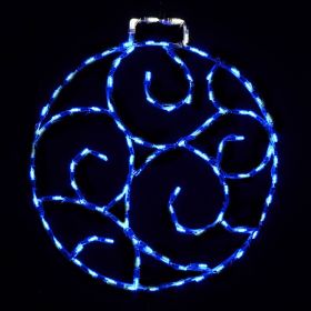 Scroll Ornament LED Display - 28 in (Color: Blue)